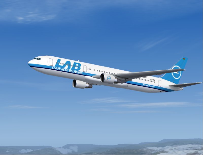 Boeing 767-300 In Lloyd Aero Boliviana Livery, Painted In 32-Bit Textures