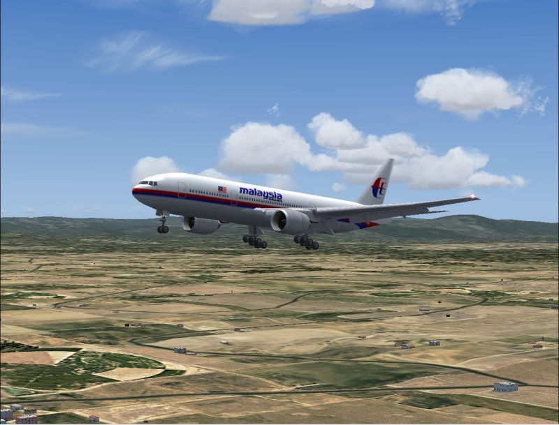 Boeing 777-200 Of Malaysian Airlines; Painted In 32-Bit Textures