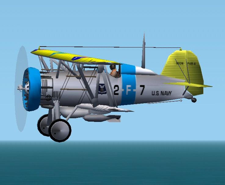 Cfs2 1932 Boeing F4B-4 With All Parts Animated; Wheels, Ailerons, Rudder, Steering, Etc