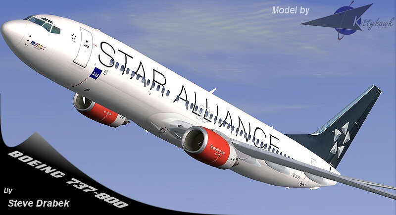 Kittyhawk Star Alliance 737-800 For Fs2004, Which Includes All Parts Animated; Wheels, Ail
