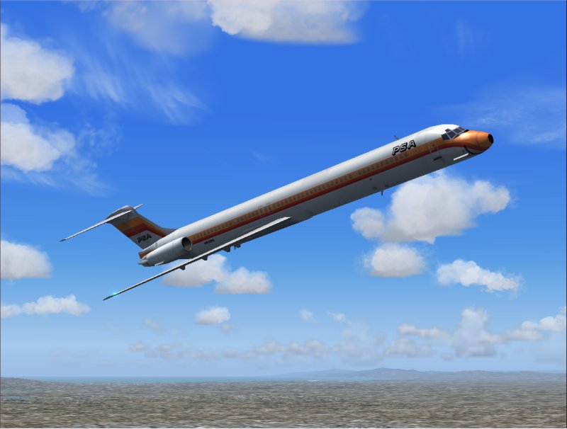 Mcdonnell-Douglas Dc-9-81 In Pacific Southwest Airlines (Psa) Livery Of The 1980S, Painted