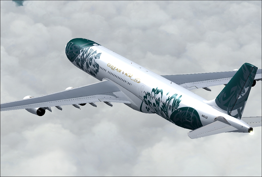 Fs2004 Airbus A340-312 Project Opensky Airbus A340-312 In Gulf Airs 50Th Aniversary Colors