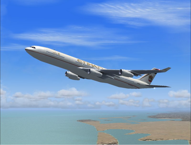Airbus A340-300 In Etihad Airways Livery, Painted In 32-Bit Textures