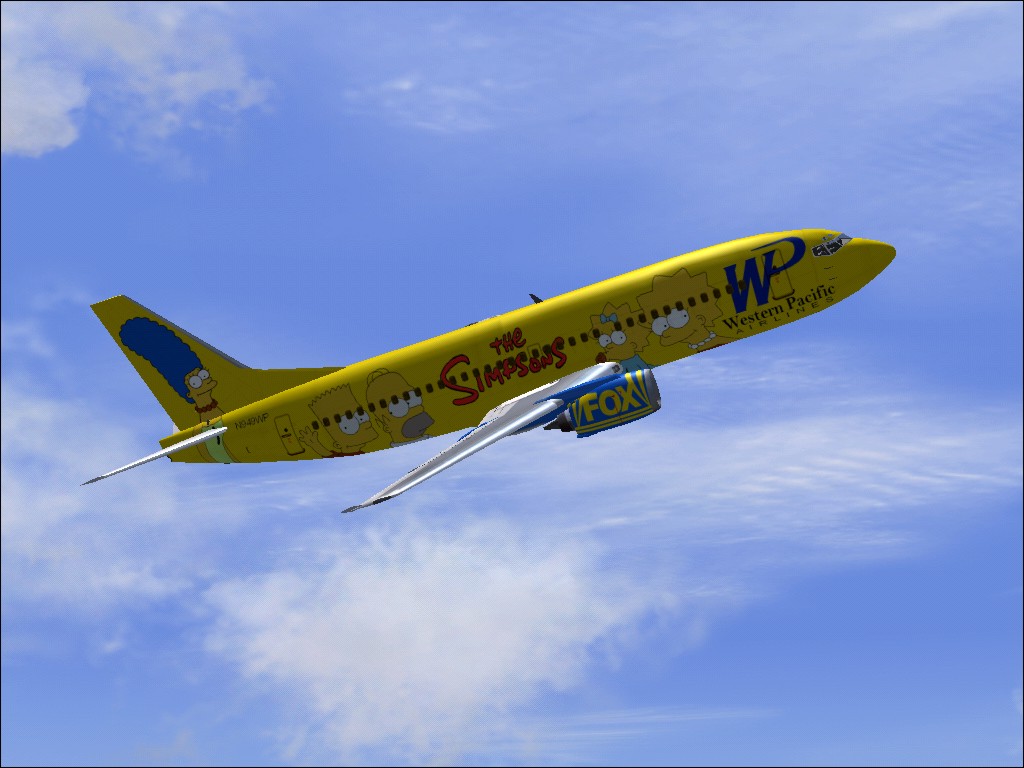 Fs2004 Boeing 737-300 Wp The Simpsons Western Pacifc 737 In Special Simpsons Livery