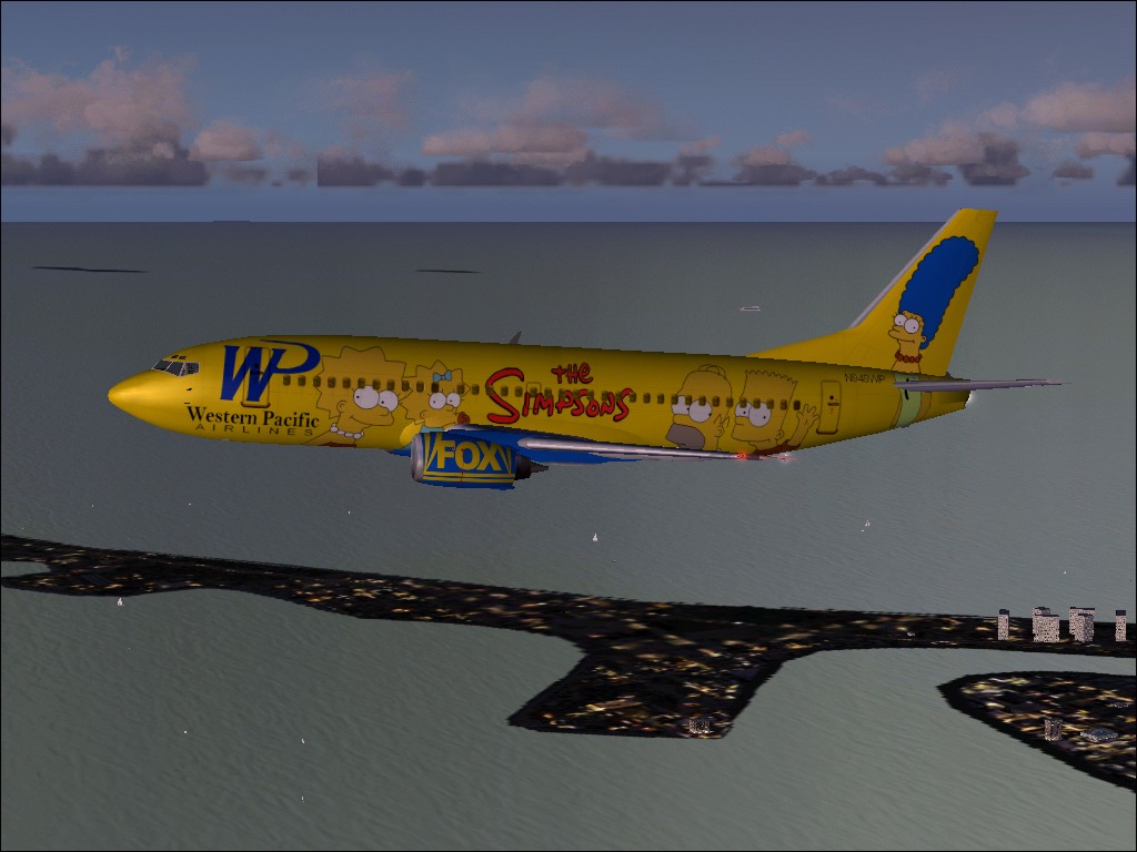 Fs2004 Boeing 737-300 Wp The Simpsons Western Pacifc 737 In Special Simpsons Livery