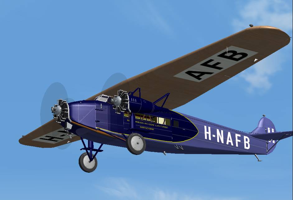 Fs2004 Fokker Fviib/3M Of Kniml The Fokker Fvii Trimotor Was Of The Most Succesful Airline