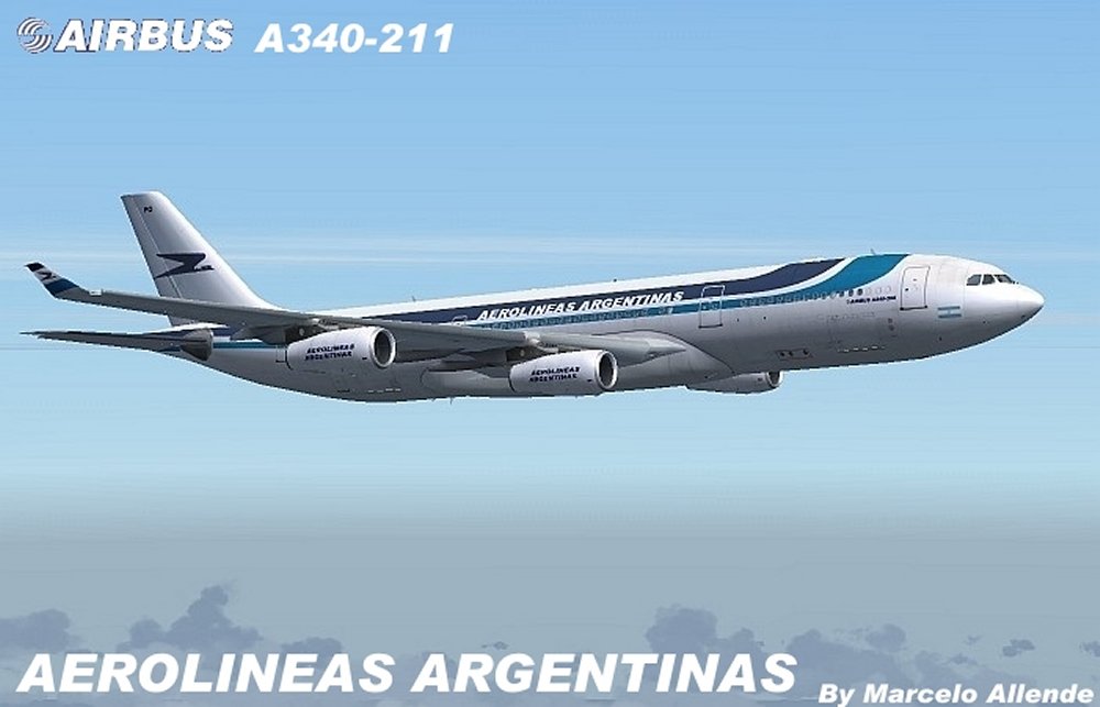 Project Opensky Airbus A340 211 Aerolineas Argentinas Old Colors Version 1 For Fs2004 Excl