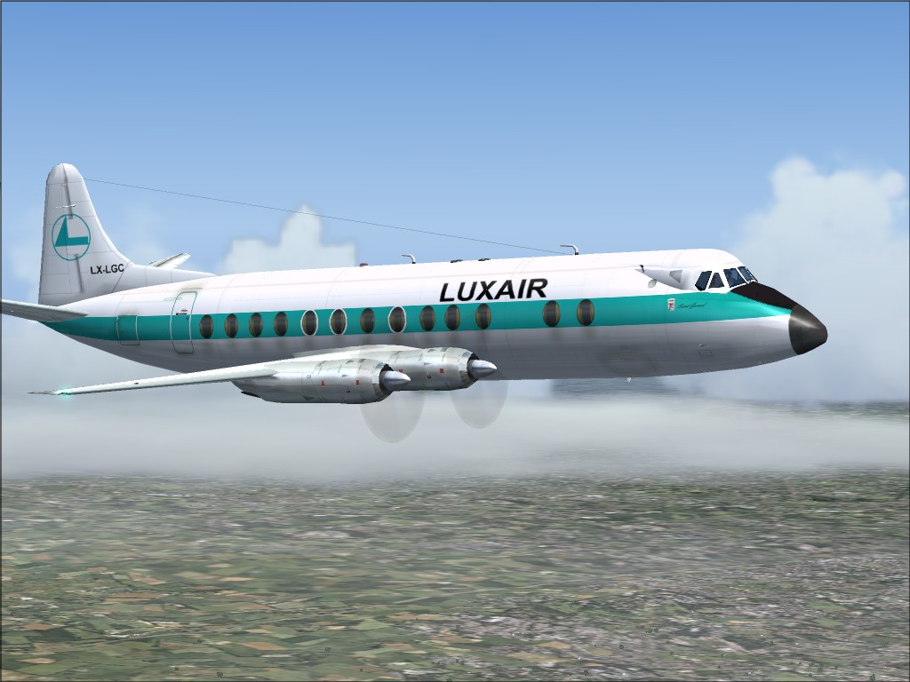 Fs2004 Aircraft Vickers Viscount 815 Luxair Prince Guillaume Superb Model Of This Classic