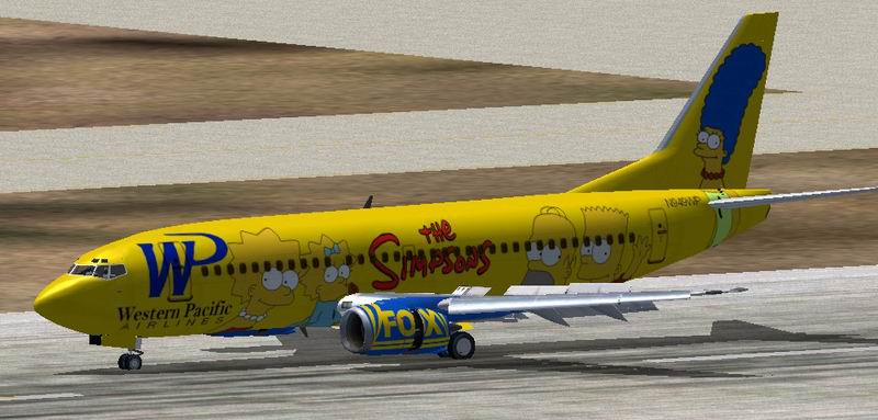 Fs2004 Boeing 737-300 Wp The Simpsons Western Pacifc 737 In Special Simpsons Livery — 1