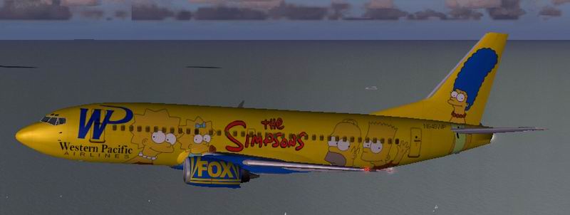 Fs2004 Boeing 737-300 Wp The Simpsons Western Pacifc 737 In Special Simpsons Livery