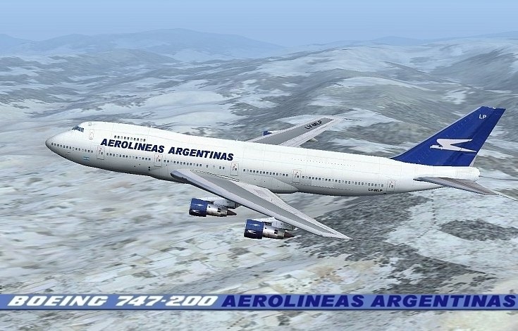 Boeing 747-287 Aerolineas Argentinas Registration Lv-Mlp Fs2004 This Is Repainted Textures