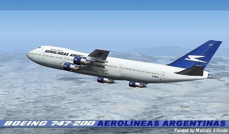 Boeing 747-287 Aerolineas Argentinas Registration Lv-Mlp Fs2004 This Is Repainted Textures