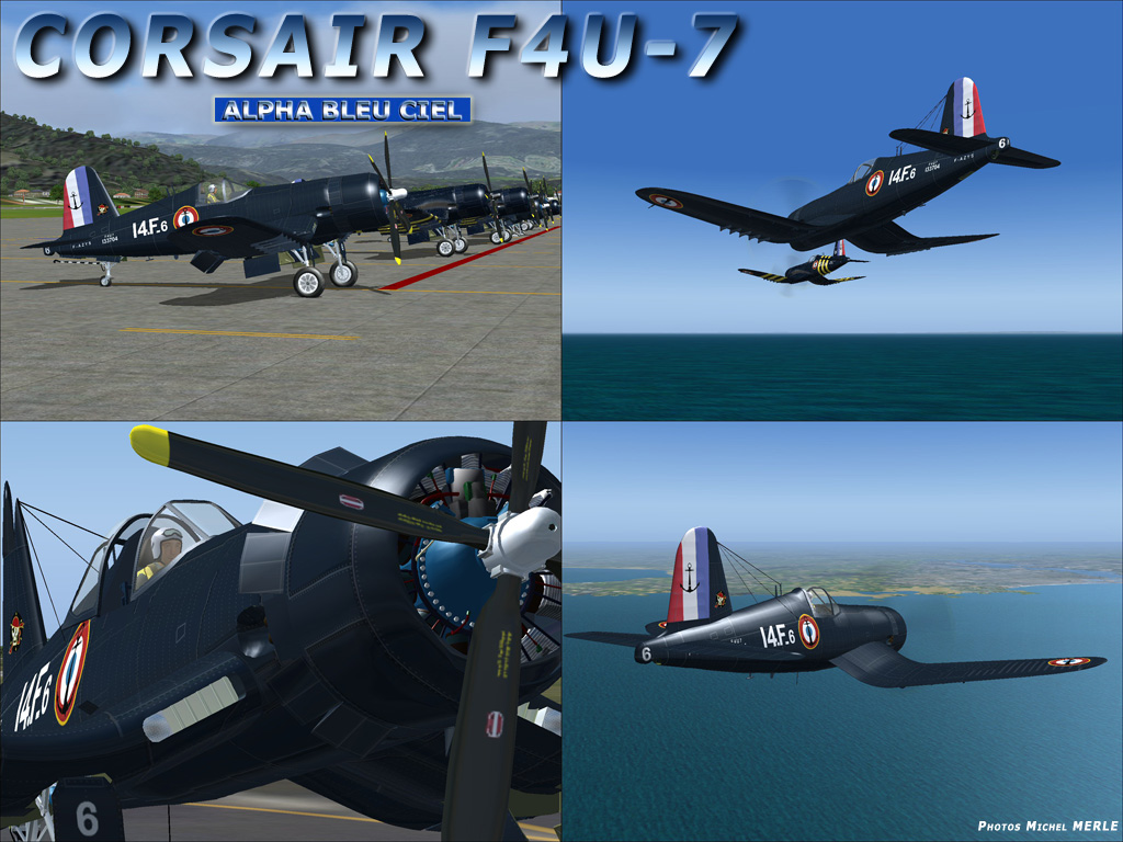 Fs2004 Alpha Bleu Ciel French Chance Vought F4U-7 Corsair.the F4U-7 Was The Last Corsairs