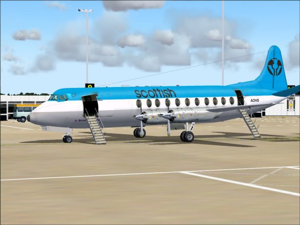 Fs2004 Aircraft Two Vickers Viscount 802S In The Bks Colours Of Channel And Scottish, They