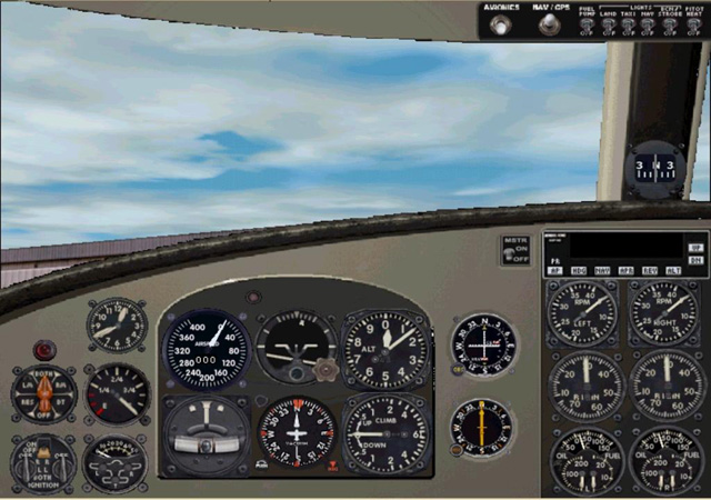 This Panel Is Designed For Classical Two-Engine Airplanes With Tail-Wheel Landing Gear