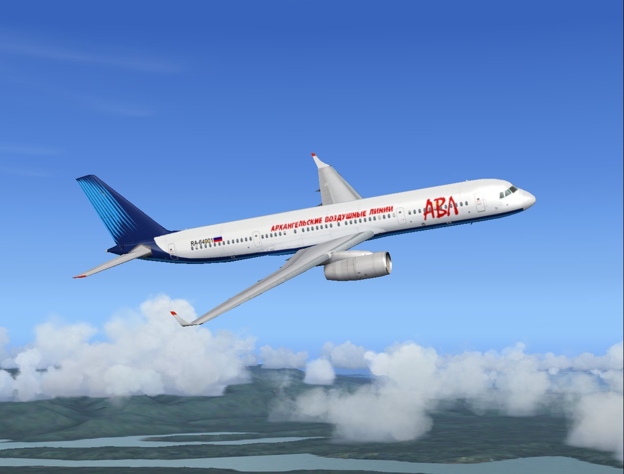 Tupolev Tu-204Ps90 In Arkhangelsk Airlines Livery, Painted In 32-Bit Textures