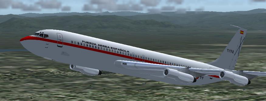 Fs2004/2002 Spanish Air Force B707 Boeing 707-320 Model By Ben Henke, Repainted In Spanish