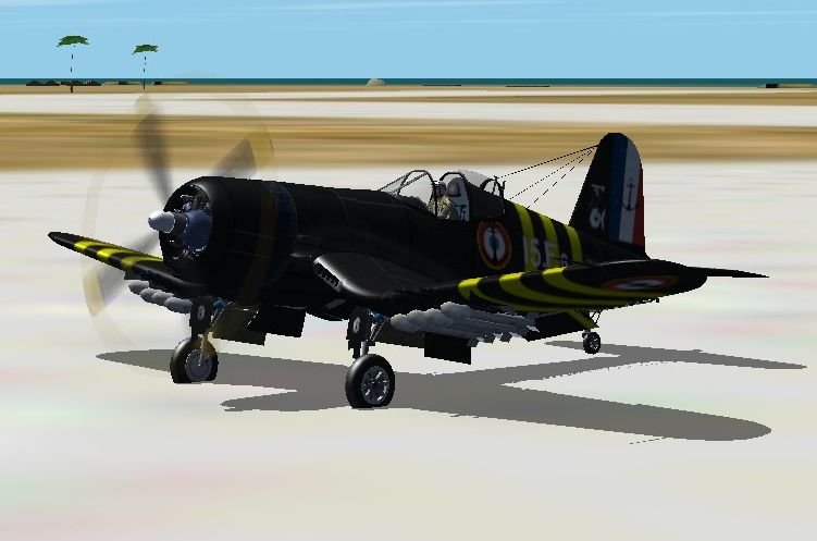 French Corsair F4U-7 For Cfs2, Fs2002 The Model Depicts A French F4U-7 From Flotille 15.F,