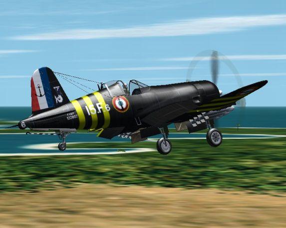 French Corsair F4U-7 For Cfs2, Fs2002 The Model Depicts A French F4U-7 From Flotille 15.F,