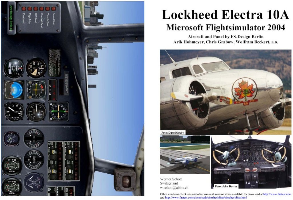 Fs2004 Manual/Checklist Lockheed Electra 10A