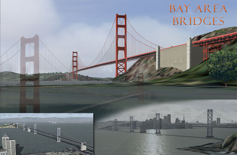 Fs2004 Bay Area Bridges Version 1.0 This Scenery Replaces The Msfs Default Golden Gate Bri