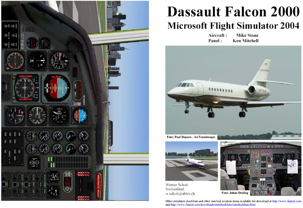 Fs2004 Manual/Checklist Dassault Falcon 2000