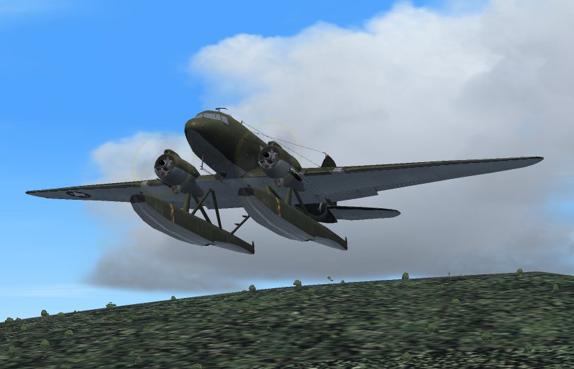 Douglas Xc-47C Amphibian Transport For Flightsim Fs2004/Fs9