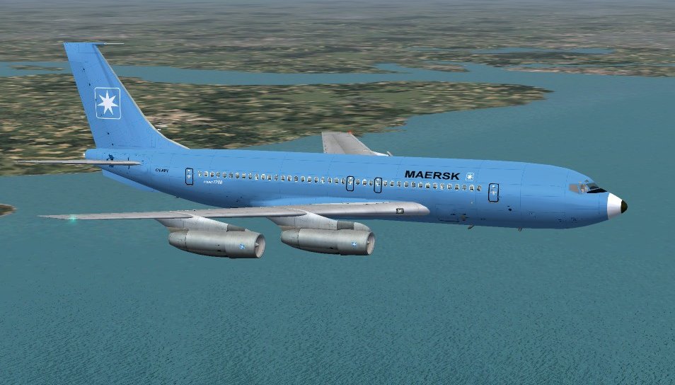 Fs2004 Boeing 720-051B Maersk Air Circa 1973 Historic Jetliners Group Design By Gary Carls