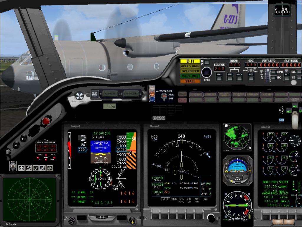 Fs2004 Panel For Aeritalia C27J Spartan Made By Marco Spada Using A Tailored Bitmap Design