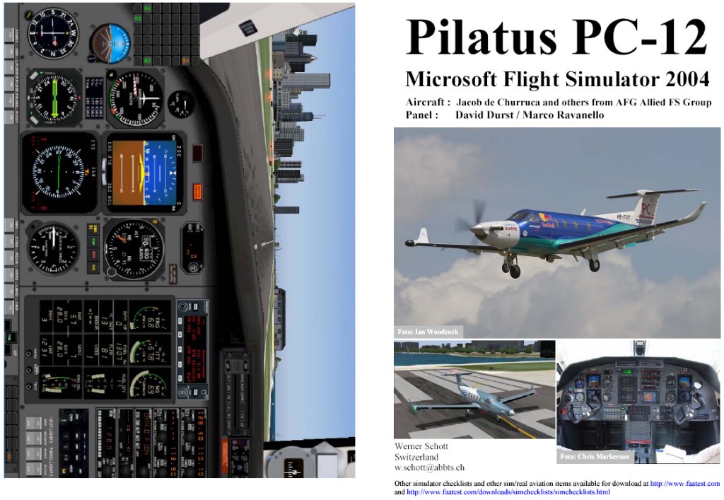 Fs2004 Manual/Checklist Pilatus Pc-12