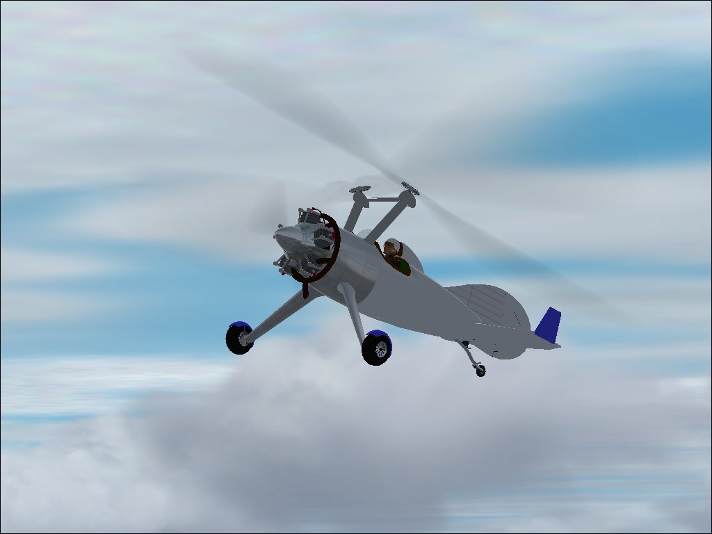Fs2002/Flightsim Fs2004/Fs9 Unreal Aviation Bushman Twin-Rotor Autogyro With Side-By-Side