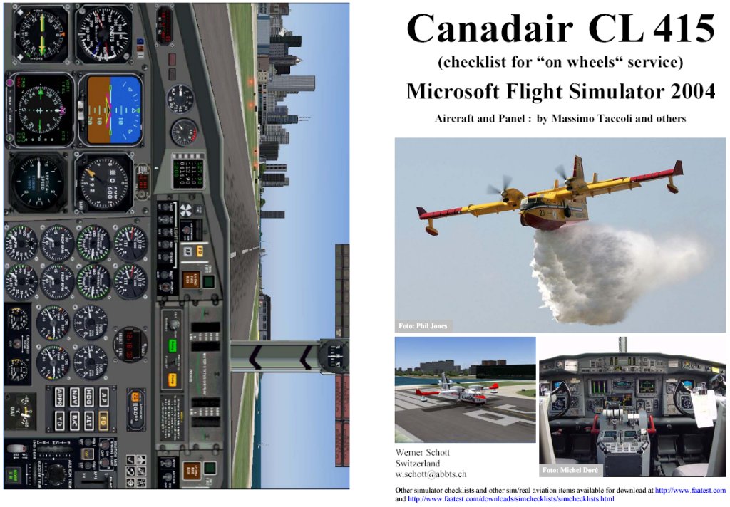 Fs2004 Manual/Checklist Canadair Cl 415