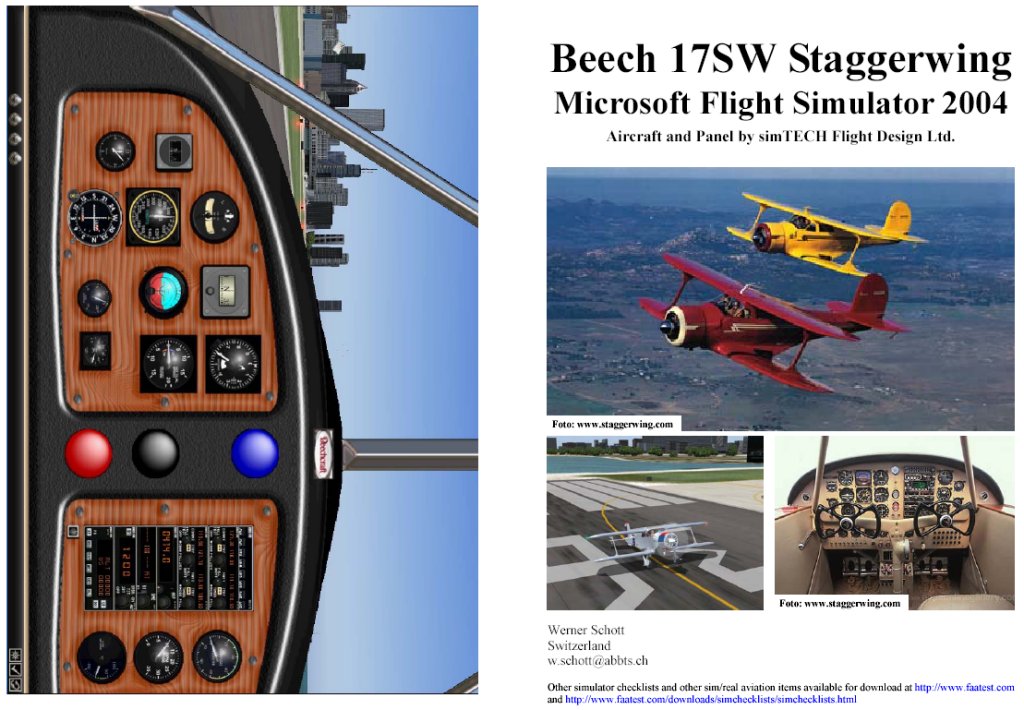 Fs2004 Manual/Checklist Beech 17 Staggerwing