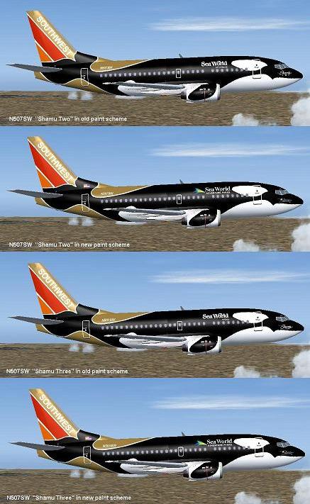 Shamu5H4.Zip Fs2002/2004 Repaints For The Ffx 737-500 As Southwest Airlines Shamu Two And