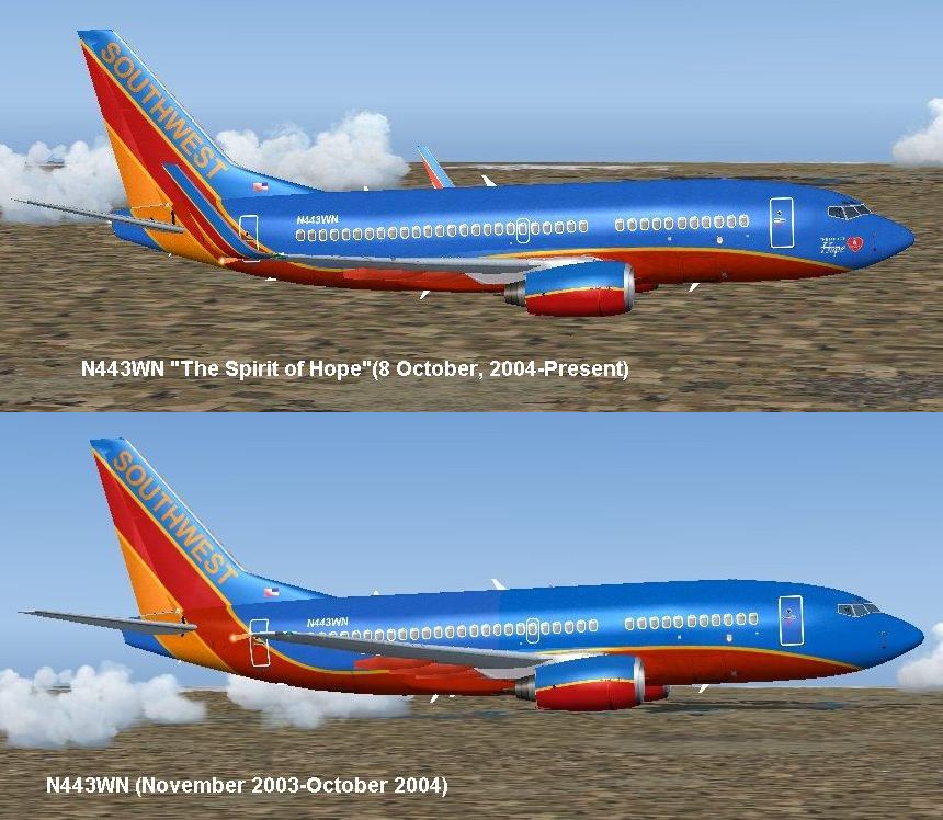 Sohv1.Zip Fs2004 Repaint For The Kittyhawk Studios 737-700 As Southwest Airlines The Spiri