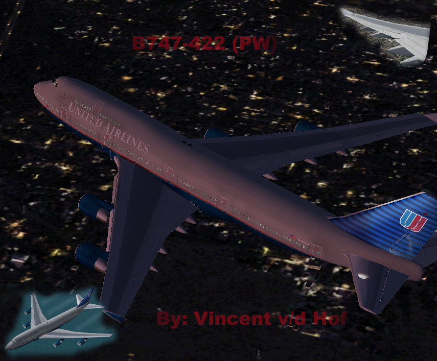 Project Opensky Boeing 747-400 Passenger For Fs2002/Flightsim Fs2004/Fs9 B747-422 United A