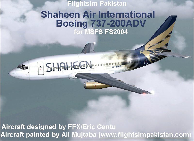 Fs2004 Shaheen Air International B737-200 Reg: Ap-Bhb N/C