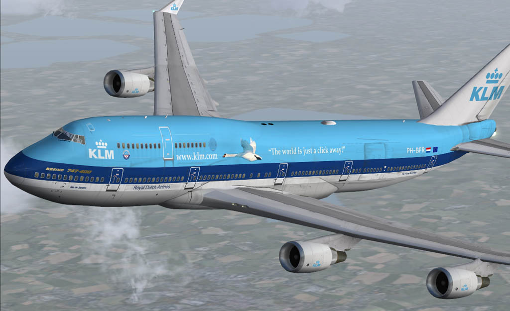 Fs2002/Fs2004 Klm Boeing 747-406M Project Open Skys 747-400M Combi, Aircraft Ph-Bfr Rio De
