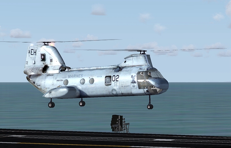 Fs2004 Boeing Ch-46 Sea Knight/ Us Marines - Thiss A Gmax Version Boeing Ch-46 Sea Knight