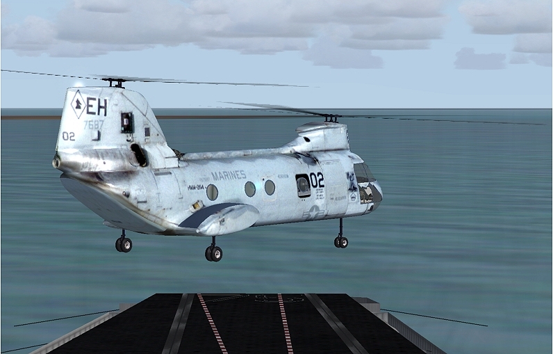Fs2004 Boeing Ch-46 Sea Knight/ Us Marines - Thiss A Gmax Version Boeing Ch-46 Sea Knight
