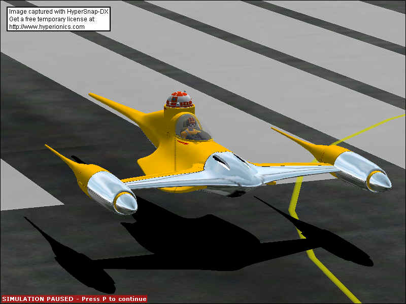 Fs2002 Star Wars Naboo Fighter Model With R2 Droid & Naboo Pilot