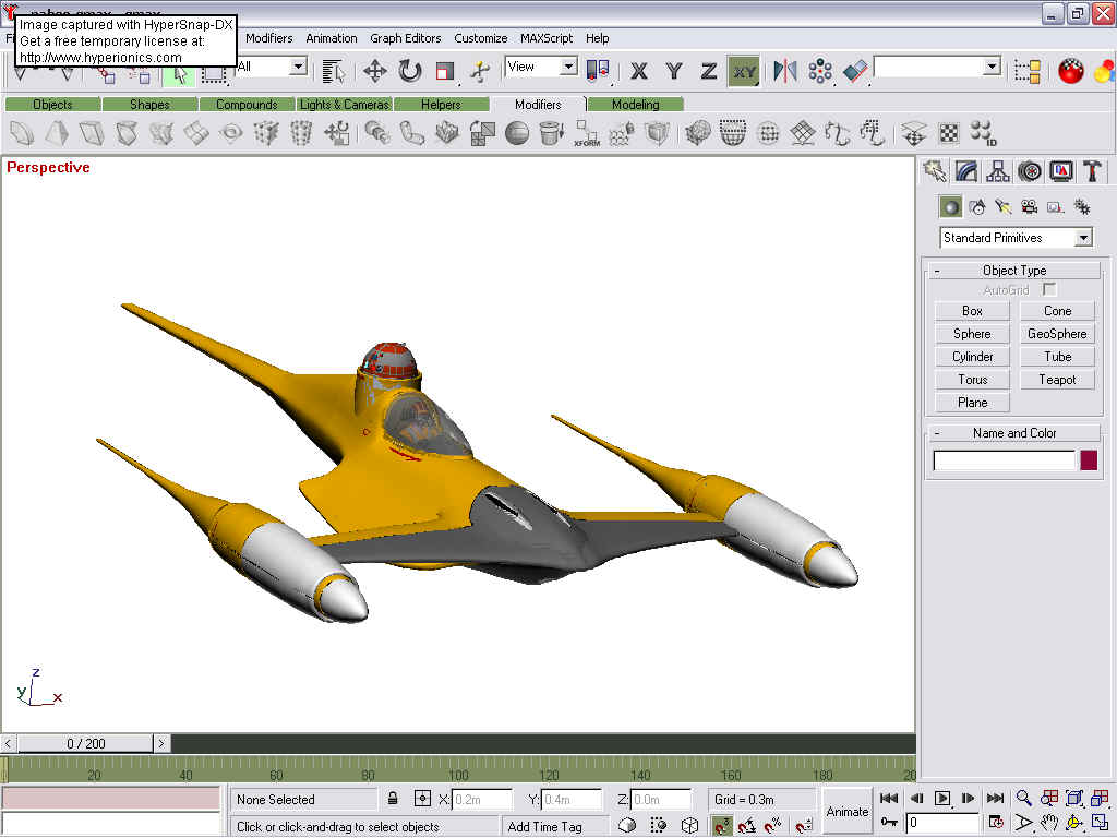 Fs2002 Star Wars Naboo Fighter Model With R2 Droid & Naboo Pilot