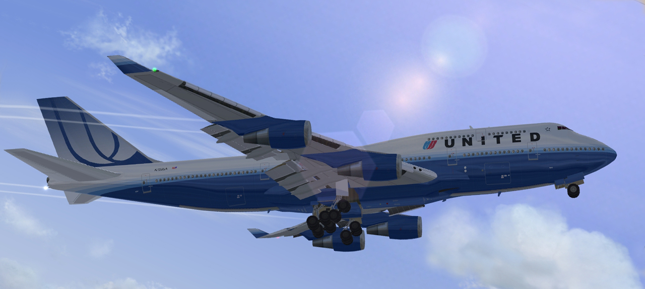 Fs2002/Fs2004 Meljets B747-400 Boeing United New Color This Is Repainted Textures For Melj