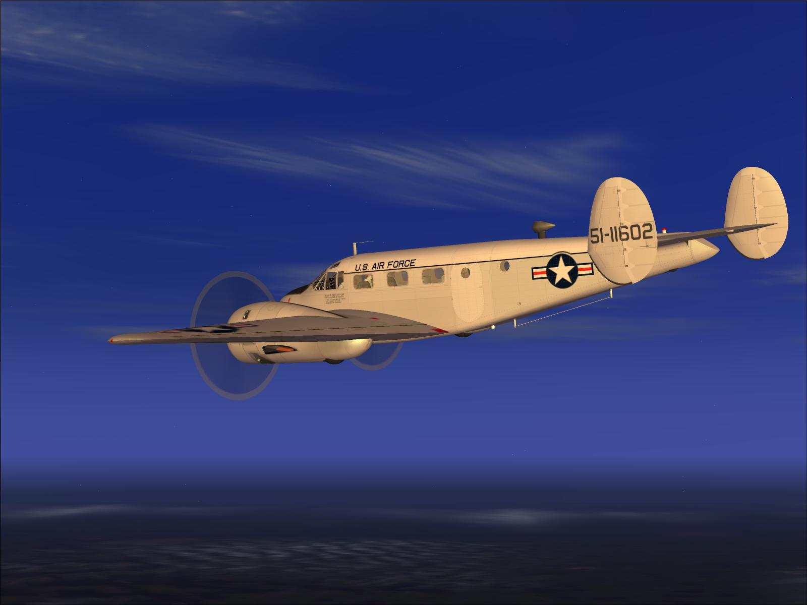 Fs2004 Beechcraft C-45G Expediter Usaf A Complete Redesign By Cliff Presley That Converts