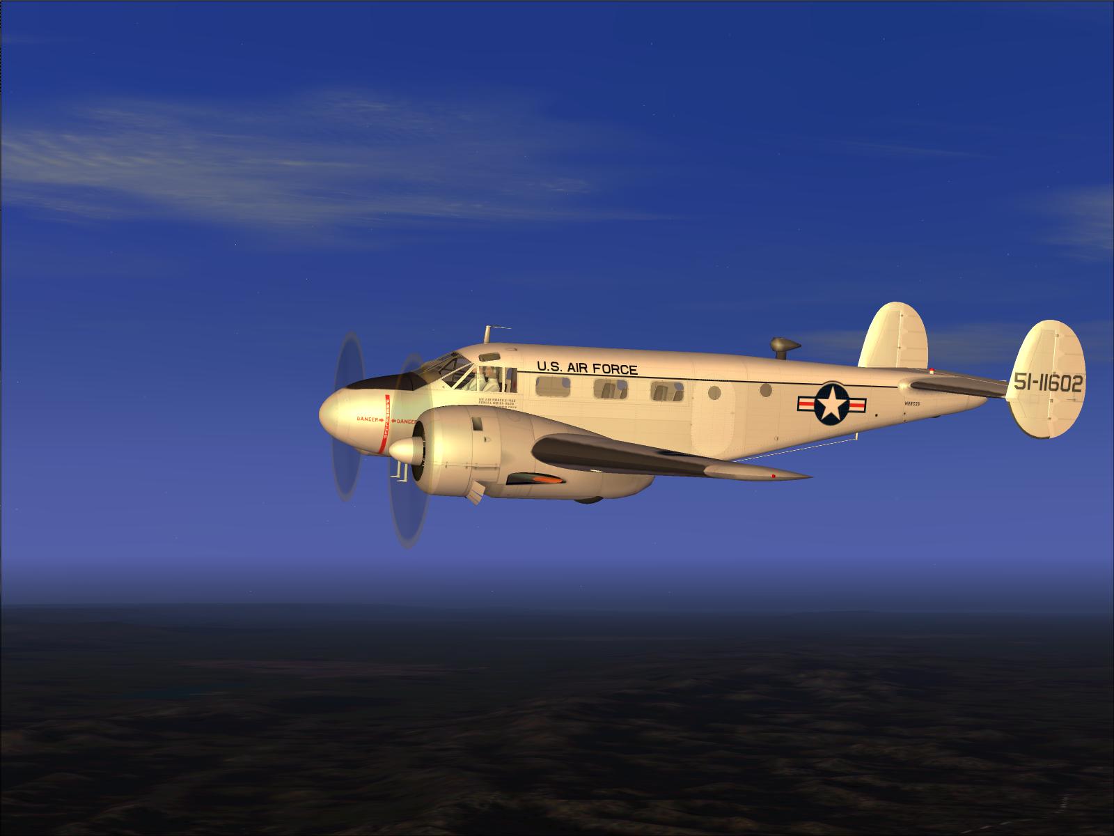 Fs2004 Beechcraft C-45G Expediter Usaf A Complete Redesign By Cliff Presley That Converts