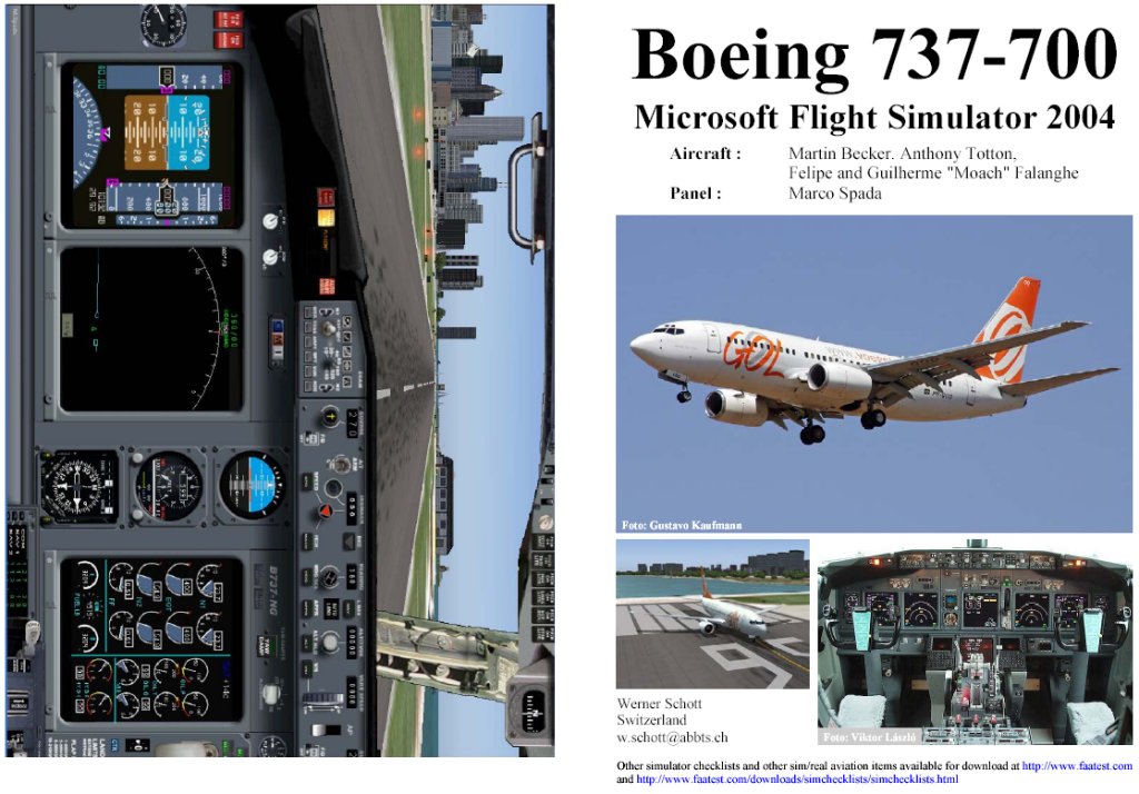 Fs2004 Manual/Checklist Boeing 737-700