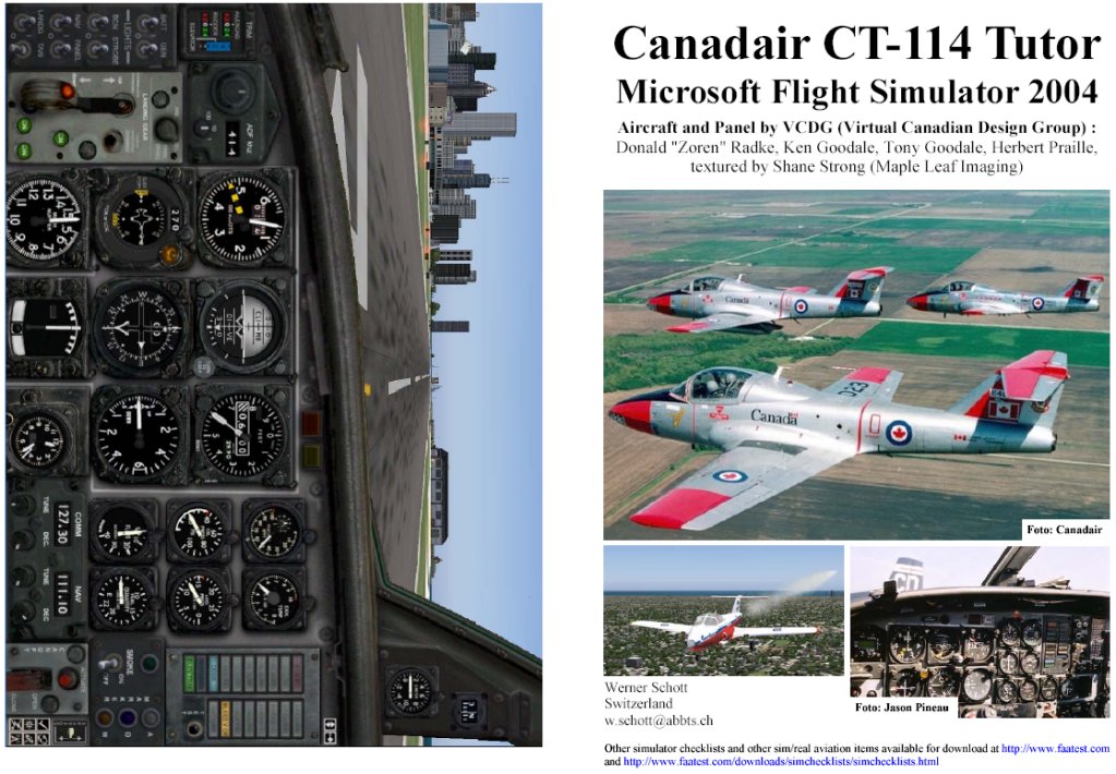 Fs2004 Manual/Checklist Canadair Ct-114 Tutor