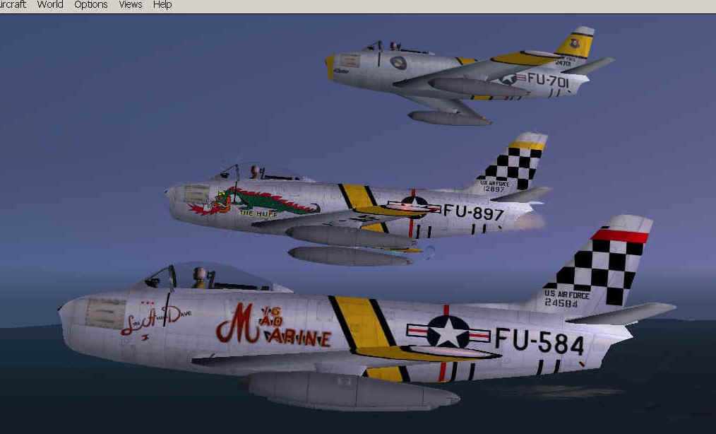 Fs2004 F-86F 25385/Fu-385 Textures Repaint Of The F-86F From The Dog Patch Crew The First — 1