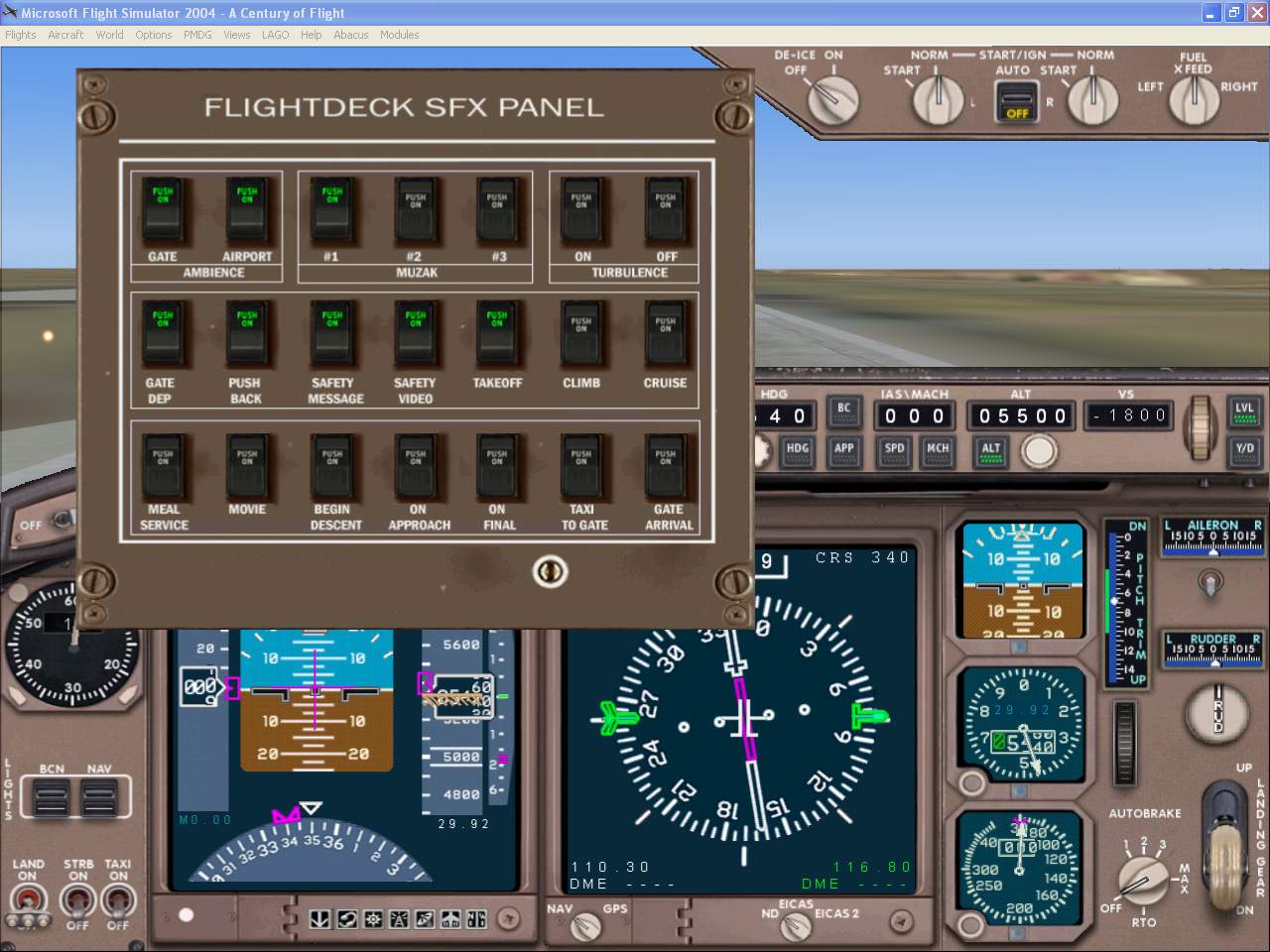 Fs2004 - Flightdeck Sound Effects Panel An Addon Sub-Panel Designed To Add Passengers Cabi