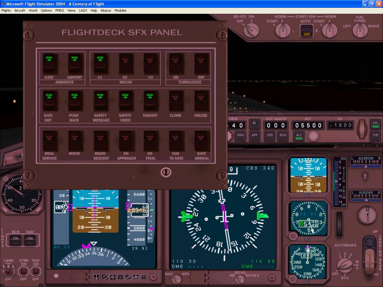 Fs2004 - Flightdeck Sound Effects Panel An Addon Sub-Panel Designed To Add Passengers Cabi